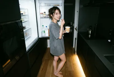 Boyfriend POV • 2 AM Kitchen Fridge Light, Oversized Tee & Ice Cream Spoon
