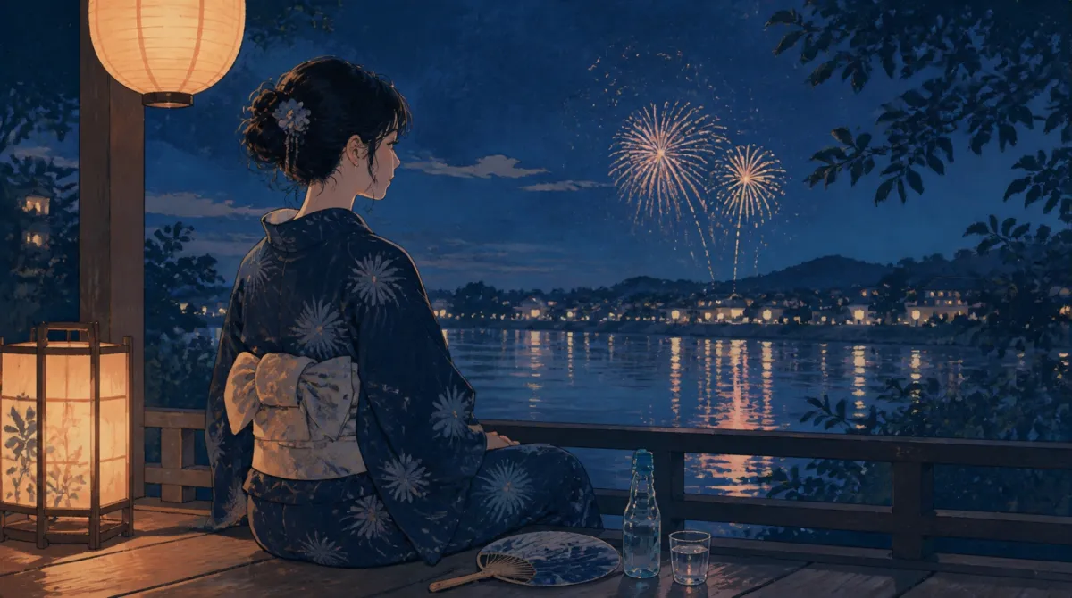 家で浴衣ポートレートを撮る：夏祭りの夜を写し出す